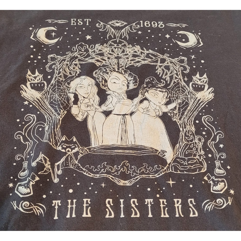 Disney Hocus Pocus The Sisters Graphic Tee Womens Medium Black Sanderson Sisters